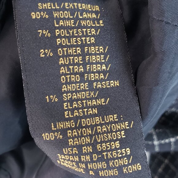 Vintage Donna Karan NY Wool Blazer Double Breasted Plaid size 10 Longline Career - Picture 7 of 14